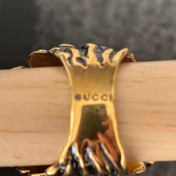 Gucci Lion Head Ring with Black Crystal - Picture 4 of 5